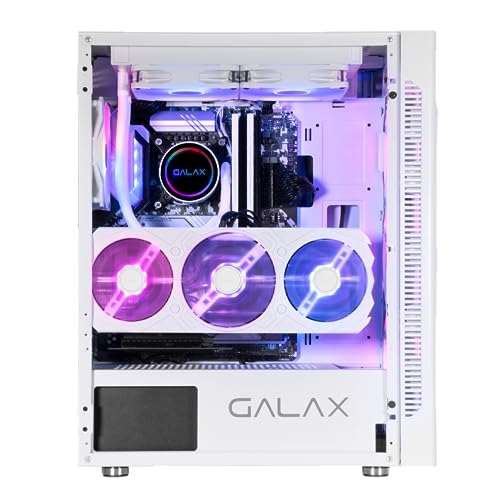 GALAX PC Case Revolution-06 (REV-06W) White Gaming Cabinet | Supports ATX, M-ATX, ITX | 4 RGB Cooling Fans | Hinged Magnetic Tempered Glass Door |... - Image 4