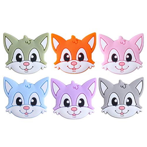 TOYANDONA 6 unidades para bebê mordedor de silicone contas palm civet chupeta pingentes de corrente.
