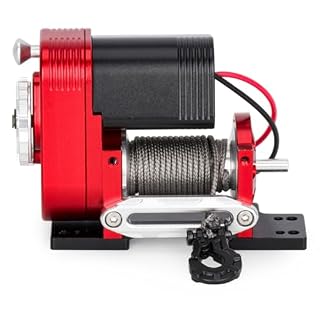 Treuil vertical G.T.R RC 8274 aluminium 1/10 pour crawler rouge