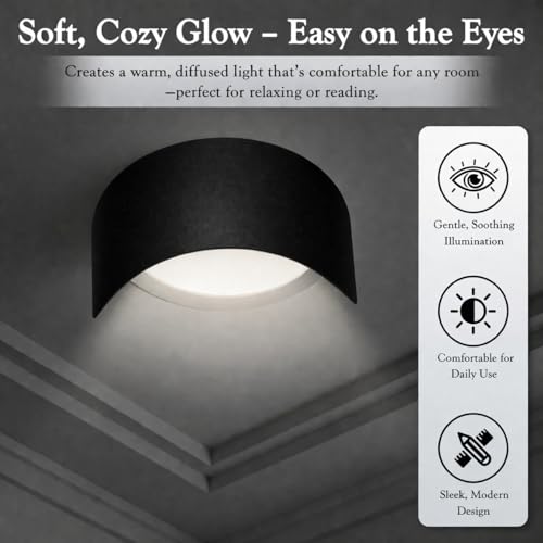 Festerekey 4-Pack 6-Inch Magnetic Recessed Light Half Shields, Black Anti-Glare Covers for Ceiling Can Lights, Smooth Rounded Edge, Tool-Free Snap-On by Festerekey - Used condition - Image 6
