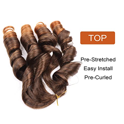 French Curly Braiding Hair 18 Inch 8 Packs Ombre Braiding Hair Spanish Curly Braiding Hair With Curly Ends For Box Braids Bouncy Braiding Hair Pre Stretched French Curl Braids Crochet Hair Extensions (18 Inch/Pack Of 8, T30) #TOP3