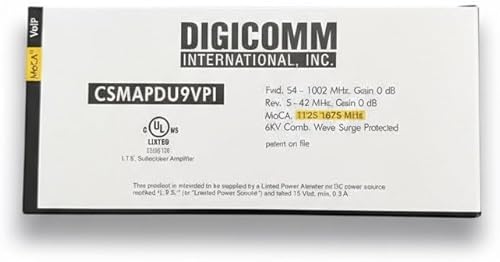 Miniatura 3 de DIGICOMM CSMF1APDU9VPI HomeConnect Amplificador pasivo MoCA VoIP de 9 puertos para Comcast, Xfinity, RCN, Optimum, Wow, COX, Spectrum