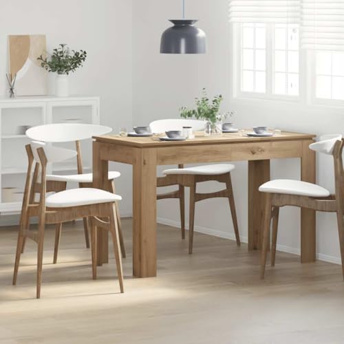 Keeiluna Artisan Oak Dining Table, 120x60x76 cm Engineered Wood Kitchen & Restaurant Table, Easy Clean Surface, Modern Minimalist Style