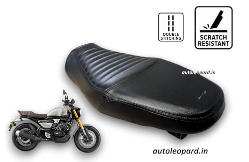 Image of Ronin 225 Bike SEAT Cover,PU Leather,Ready to FIT,Rope PROVIDED,Colour Black,10 mm Cushion Foam.Quality and Fitting Tested