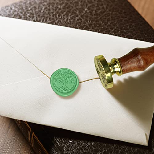 selo cera – carimbos cera com selo vida árvore, envelopes vintage, caneta e velas metálicas lacre ce