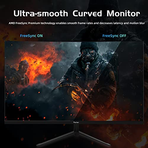 Prechen 27 Zoll Ultra-Thin Bezel Curved 165Hz/144Hz Gaming Monitor, VA,1800R,Computer Display FHD 1920x1080P PC Bildschirm,DisplayPort,HDMI, USB,AMD FreeSync Premium, 2ms,3000:1,Eye Care,VESA – Bild 5