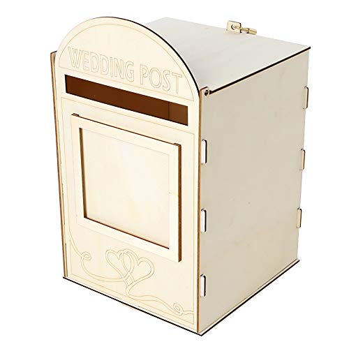 Baugger - Decoração de madeira caixa de correio de coração duplo forma de coração romântico com uma