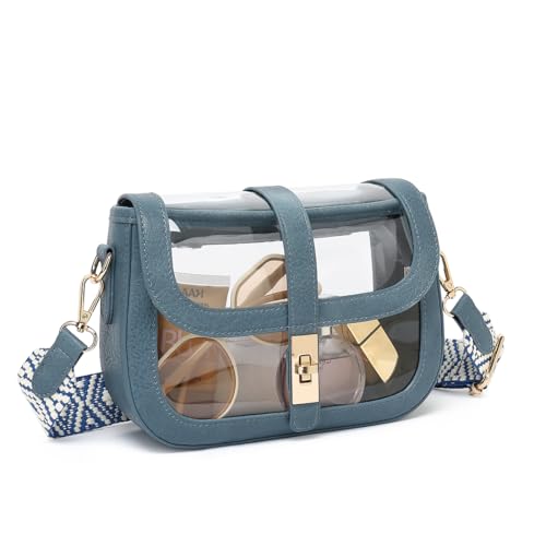 Image of LOXOMU Clear Bag for Stadium Events, Cute Clear Crossbody Bag Stadium Approved, Small Clear Concert Purse for Women