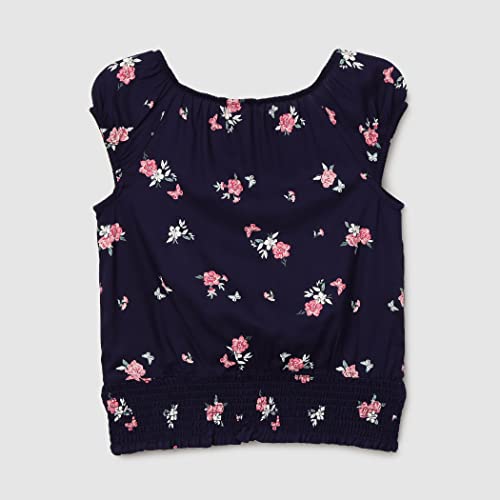 Image of Max Girl's Printed Cap Sleeves Regular Fit Top
