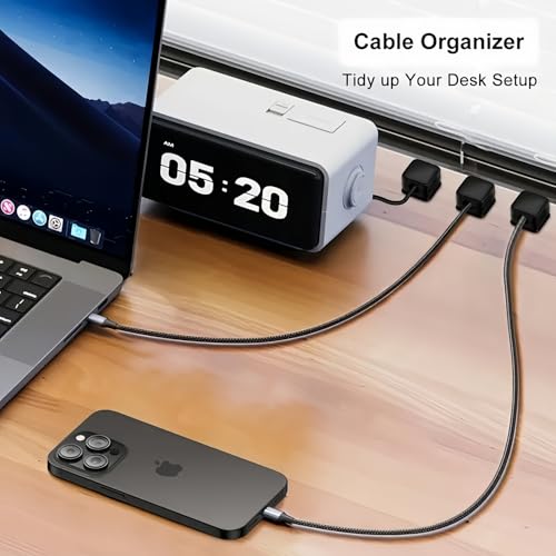 12 Pack Organizador de Cables Magnético, Clips de Cable de Escritorio con Adhesivo Fuerte para Oficina y Hogar miniatura 4