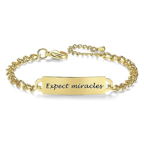 AOAMID Gold Friendship Bracelets for Best Friends/Sisters/Couples - Inspirational Gift to Celebrate Your Bond-Expect miracles Cover