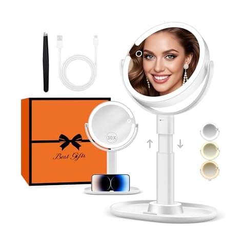 B Beauty Planet Vanity Mirror with 30X Magnification and Lights Cover
