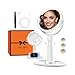 B Beauty Planet Beleuchteter Makeup Spiegel 30X Vergrößerungsspiegel mit 3 Farblicht, dimmbare LED & höhenverstellbar - Kosmetikspiegel 2-seitig für Badezimmer - Geschenk für Frauen Weiß