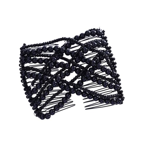 Peigne à cheveux magique double pince élastique perles pour chignon facile