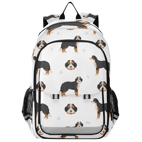 Fisyme Dogs Cute Bernedoodle School Backpack Laptop Backpacks Bags Bookbag Travel Casual Computer Notebooks Daypacks