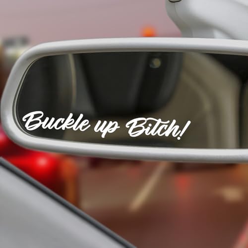 3X Buckle up * Rear View Mirror Decal, Car Sticker, New Car Decor, Funny Vinyl Decal Sticker, Car Mirror Sticker, Motivational Humor Decal, Sister Gift