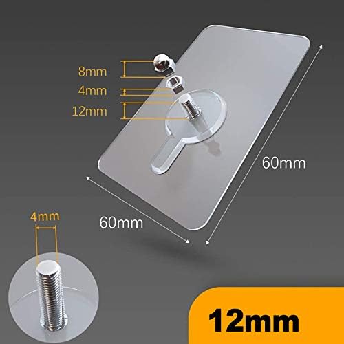 Hjyokuso 10PCs Self Adhesive Hanging Nails, Punch-Free Wall-Mounted Screw Hook Non-trace No Drilling Transparent Nail Free Wall Hook Heavy Duty Waterproof Seamless Screw for Kitchen Bathroom Tile Wall