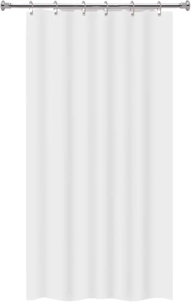 "Cortina Para Box Vinil Branca Impermeável Antimofo e Antiácaro, 1,38x1,98m, Com Ilhós, Material Resistente e Higienizável - Não acompanha Varão"
