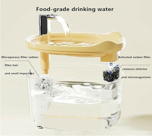 Fontaine d'eau automatique pour chat calme et serein avec filtration triple et lumière de nuit