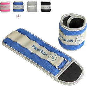 PROIRON gewicht manchetten voet/pols gewichten fitness set 0.5 kg,1kg,1.5kg,2kg,1 paar voor benen en armen enkels gewicht voor fitness, oefening, hardlopen, joggen, gymnastiek,Roze, blauw, rood, zwart
