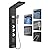 ROVOGO LED Shower Panel Tower System with Rainfall & Mist Shower Head, Body Jets, Handheld, Tub Spout and Temperature Display, Shower Column with Lights, Stainless Steel Black