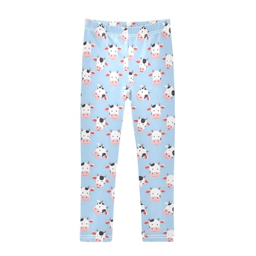 Cows Head Girls Leggings Kids Yoga Pants Athletic Tights Pants 4-10 Years
