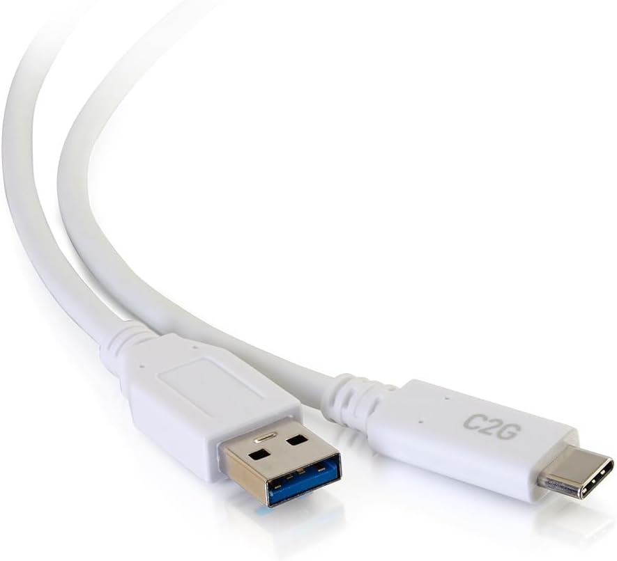 C2G 6ft USB 3.0 USB-C to USB-A Cable M/M - White