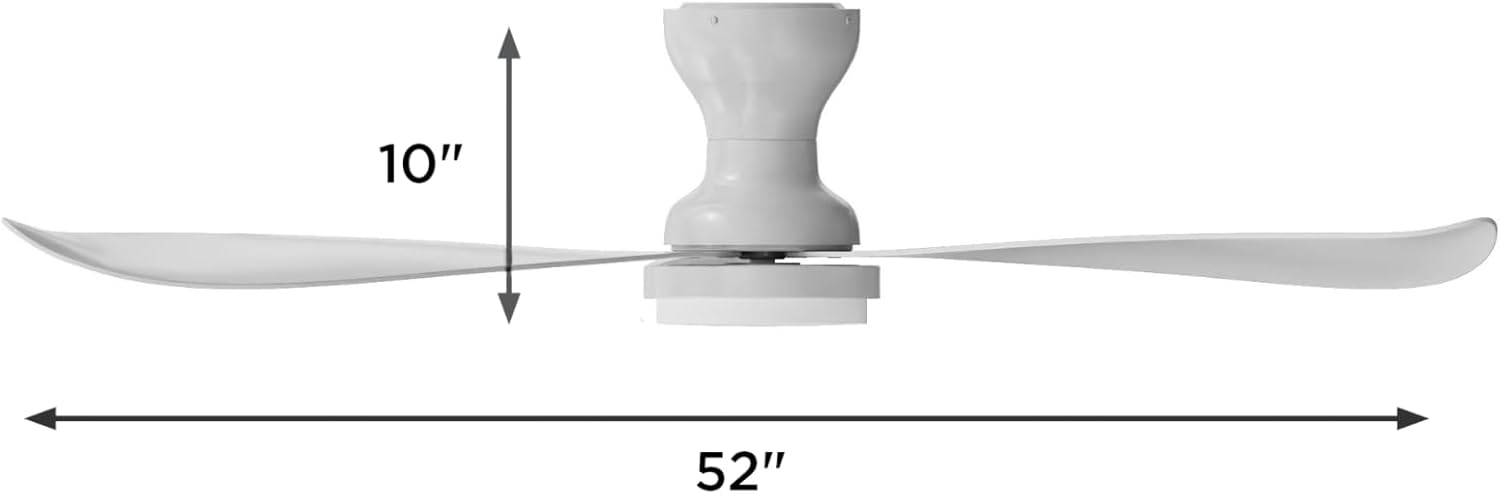 AFX BNKN523W Banks 52 Inch Ceiling Fan | 3 Blade Modern Indoor Outdoor Fan with Integrated LED Downlight and Wireless Remote | Reversible DC Motor | Adjustable CCT 2700K-5000K | White | Wet Rated
