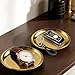 HAPYSHOOP 2 Pack 4 Inch Small Gold Tray, Palm-Sized Gold Jewelry Tray,Small Stainless Steel Tray for Jewelry, Vanity, Kitchen, Bathroom