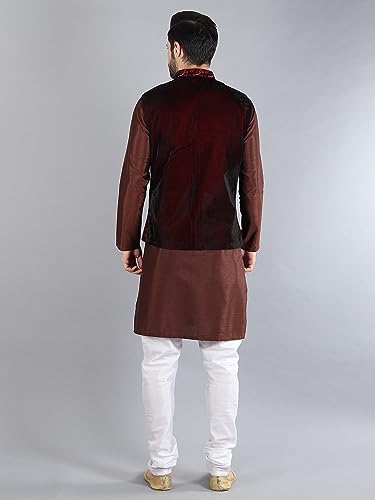 Image of Uri and MacKenzie Men's Silk Blend Kurta Pajama with Designer Ethnic Nehru Jacket /Modi Jacket
