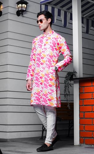 Lymio Men Kurta || Kurta For Men || Men Ethnic Kurta (In, Alpha, Xl, Pink)