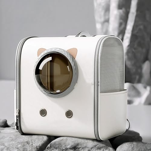 Kaziro ペットキャリーリュック 小型犬・猫・小動物用 10kg耐荷 軽量・大容量 折りたたみ式 通気性良好 車載対応 飛び出し防止 旅行・通院・防災・アウトドアに最適 取り外し可能な冬用裏起毛仕様 (オールシーズン対応リュック,39*36*22cm)
