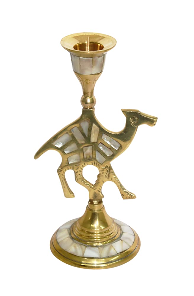BRACOP® Metal Candle Stand Religious Decor Candlestick Holders 1 Piece Decorative Taper Candle Holder Oil Lamp Butter Ghee Lamp Christmas Pillar Candelabra For Table, Weeding Indian Gifts
