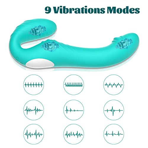Strapless Strap-On Dildo Vibrators, Adult Sex Toys For Women,Lesbian With 9 Vibrating Modes, App Control Double Ended Vibrator, Rechargeable Clitoral Stimulator Toys For Men Couples #TOP1