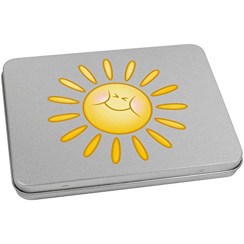 Azeeda 170mm 'Happy Sunshine' Metal Hinged Tin/Storage Box (TT00143746)