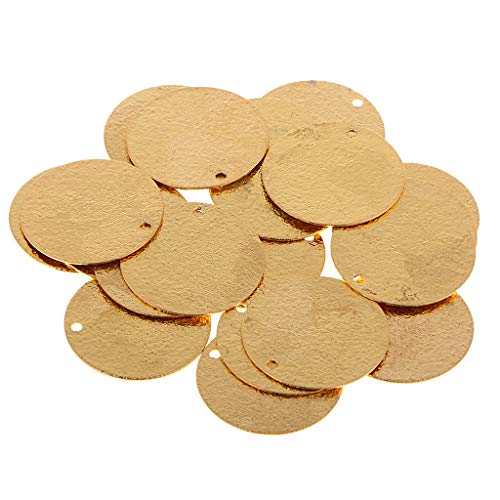 SM SunniMix 20 stuks ronde identificatieplaatjes charms hangers DIY halsketting armband hanger herensieraden - 18 karaat… - Afbeelding 4