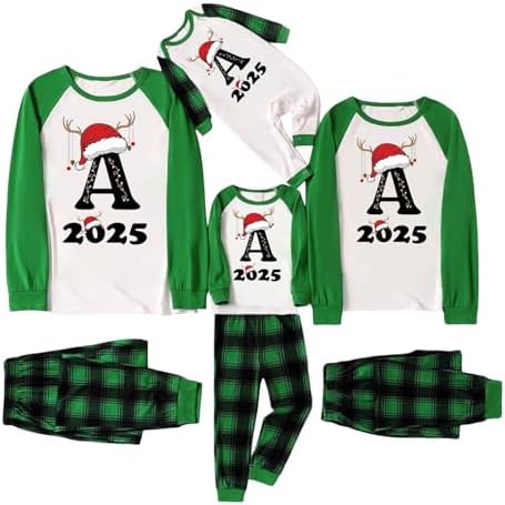Personalized Christmas Pajamas for Family Matching Sets Custom Alphabet Customized Xmas Couples Lounge Set Sleepwear
