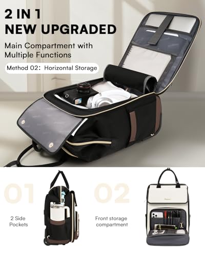 Image of Rolling Backpack for Women, Travel Rolling Laptop Backpack with Wheels