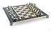 XALIUFENG Künstlerische antike Schach-Set Bronze □ LUE-Schachmänner mit Blauer Brett 44 cm 17"in Holzkiste