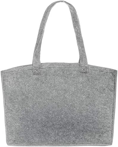 Borsa in feltro, borsa shopping, borsa shopper in legno, shopper, valigetta, cestino DINA4 in feltro grigio con due manici - Italia