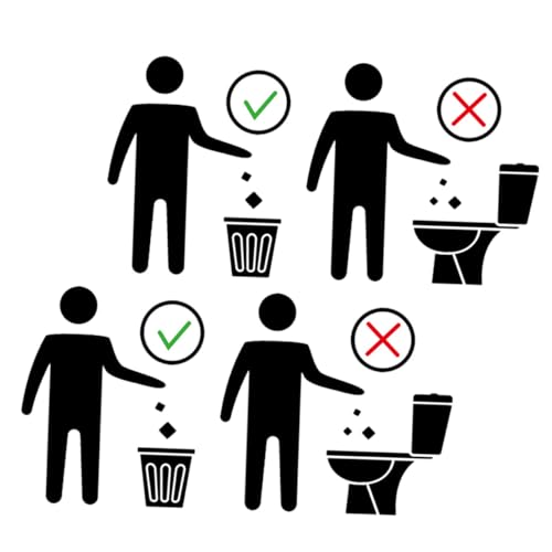 Sewroro 2fogli Adesivi per Wc Adesivo per Sedile Wc Adesivi per Cartello Segnali di Avvertimento per Adesivo per Sedile per Cartello