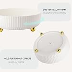 Anyoifax Makeup Perfume Organizer Tray 360 Degree Rotating Lazy Susan Skincare Lotion Organizer Spinning Cosmetics Storage for Dresser, Vanity, Bathroom Countertop, Small Ivory White - Image 3