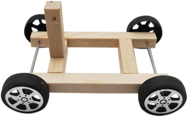 Miniatura 4 de ZCZQC Kit de experimento científico de madera modelo monoplano eléctrico aerodinámico coche educativo DIY investigación científica Tutoriales