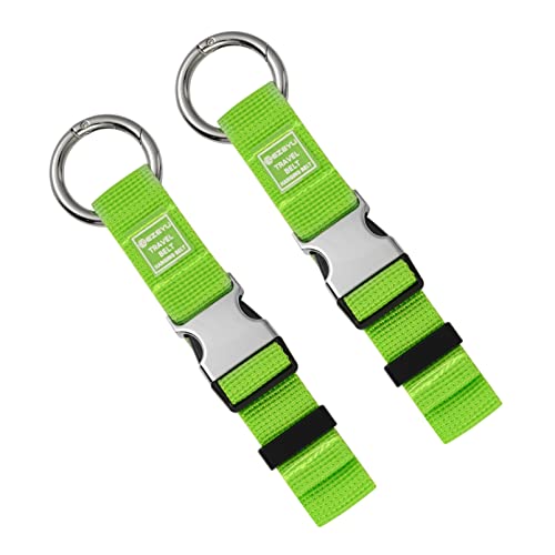 Accessoires de voyage pratiques : sangle robuste verte pour fixer veste et valise