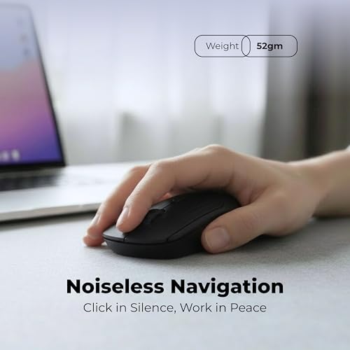 Image of Geonix Nimbus 09 Optical Wireless Mouse | Dual Mode (2.4GHz + BT), High Precision Tracking, 3 DPI Modes, 10m Range, Cutting Edge Ergonomic Design (Black)
