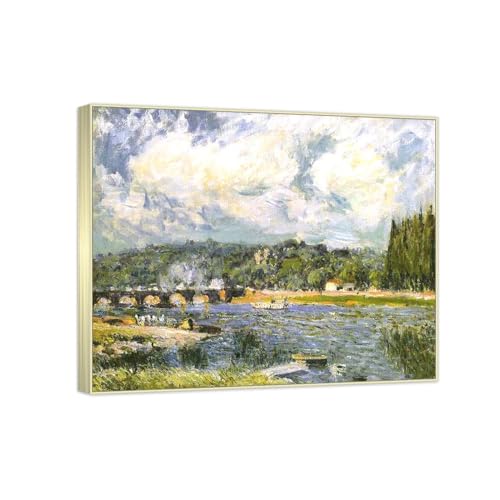Impression sur toile Alfred Sisley - Le Pont de Sèvres - Tableau classique pour salon