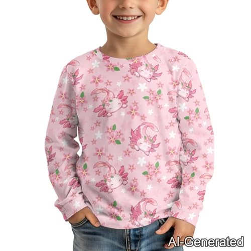 Image of Renewold Boys Girls Tees Kids T-Shirt Long Sleeve Crewneck T Shirts Casual Athletic Tops Clothing for Home School Travel