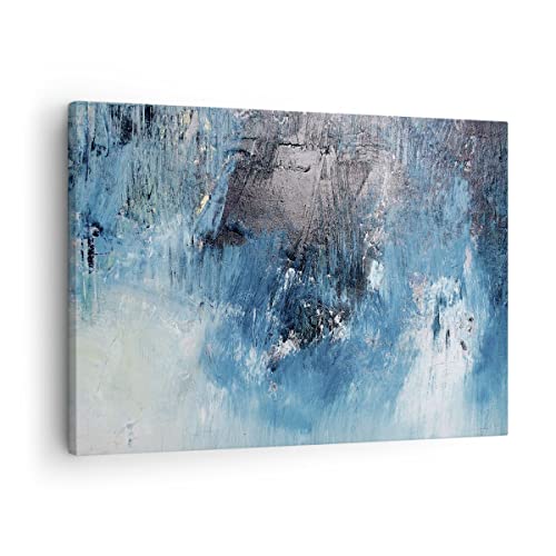 Toile abstraction bleu noir de qualite superieure tableau chambre