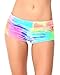 iHeartRaves Tie Dye Velvet Rave Booty Shorts (Medium)