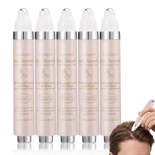 5pack-Hair Growth Serum Roll-On,5% Minoxidil Gel for Men And Women Hair Regrowth Solutionwith